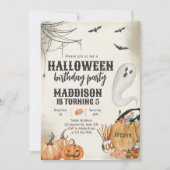 Spooky Ghost Halloween verjaardagsfeestje Kaart (Voorkant)