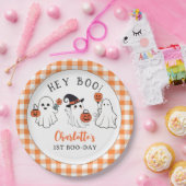 Spooky Ghost Halloween Verjaardagspapier Bord (Feest)