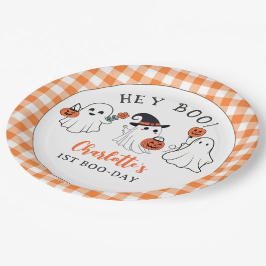 Spooky Ghost Halloween Verjaardagspapier Bord (Gekanteld)