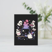 Spooky Ghost Halloween Witch Cauldron Feestdagenkaart (Staand voorkant)