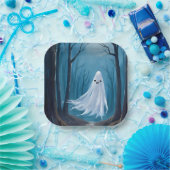 Spooky Ghost | Happy Halloween Party Papieren Bordje (Feest)