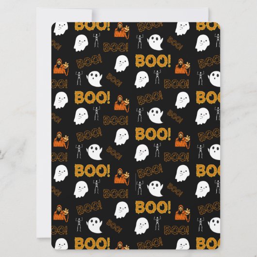 SPOOKY GHOST HAPPY HALLOWEEN PARTY UITNODIGING (Achterkant)