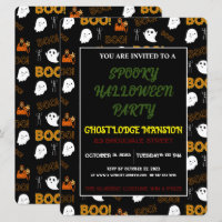 SPOOKY GHOST HAPPY HALLOWEEN PARTY UITNODIGING