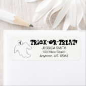 Spooky Ghost Happy Halloween Trick or treat Custom Etiket (Insitu)