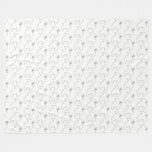 Spooky Ghost Happy Halloween Trick or treat Print Fleece Deken (Voorkant (Horizontaal))