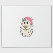 Spooky Ghost Holding A Gingerbread Christmas Cadeaupapier (Vlak)