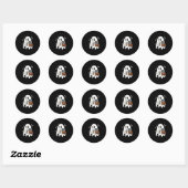 Spooky Ghost Holding Black Cat Halloween Ice Coffe Ronde Sticker (Vel)