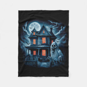 Spooky Ghost House Dark Horror Halloween C Fleece Deken