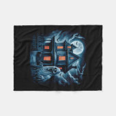 Spooky Ghost House Dark Horror Halloween kostuum Fleece Deken (Voorkant (Horizontaal))