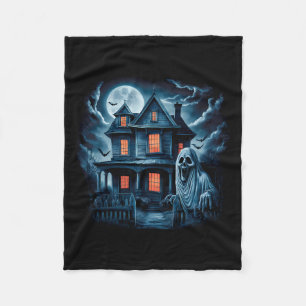 Spooky Ghost House Dark Horror Halloween kostuum Fleece Deken
