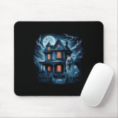 Spooky Ghost House Dark Horror Halloween kostuum Muismat (Met muis)