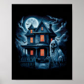 Spooky Ghost House Dark Horror Halloween kostuum Poster (Voorkant)