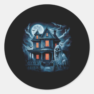 Spooky Ghost House Dark Horror Halloween kostuum Ronde Sticker