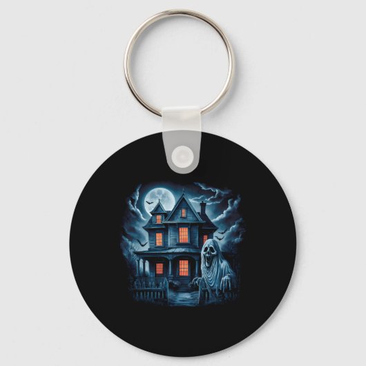 Spooky Ghost House Dark Horror Halloween kostuum Sleutelhanger (Voorkant)