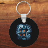 Spooky Ghost House Dark Horror Halloween kostuum Sleutelhanger (Voorkant)