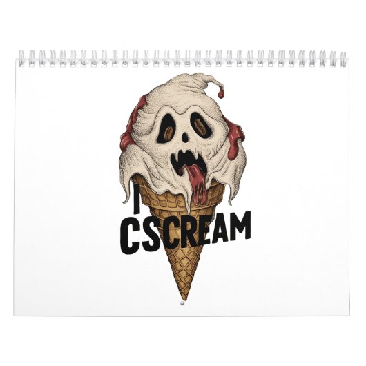 Spooky Ghost Ice Cream "Ik schreeuw" Kalender (Hoes)