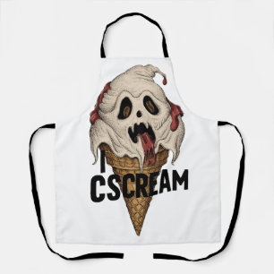 Spooky Ghost Ice Cream "Ik schreeuw" Schort