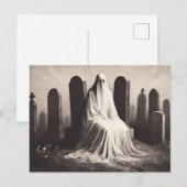 Spooky Ghost In Graveyard Horror Gothic Briefkaart (Voorkant / Achterkant)
