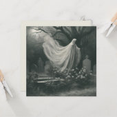 Spooky Ghost in Graveyard Horror Gothic Kaart (Voorkant / Achterkant in situ)