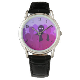 Spooky Ghost in People Crowd Horror Art Horloge