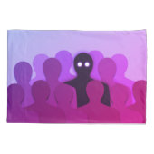 Spooky Ghost in People Crowd Horror Art Kussensloop (Achterkant)