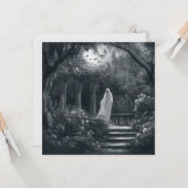 Spooky Ghost in Tuin Graveyard Gothic Kaart (Voorkant / Achterkant in situ)