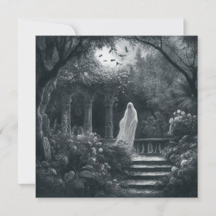 Spooky Ghost in Tuin Graveyard Gothic Kaart