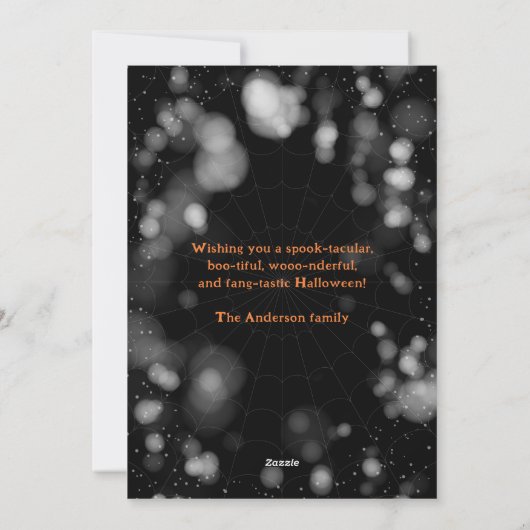 Spooky Ghost Jack O'Lantern Halloween Card Feestdagenkaart (Achterkant)