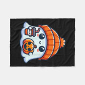 Spooky Ghost Mannen Halloween Fleece Deken (Voorkant (Horizontaal))