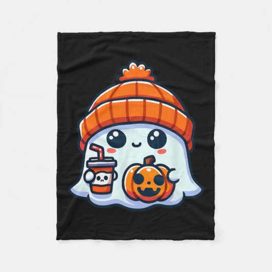 Spooky Ghost Mannen Halloween Fleece Deken (Voorkant)