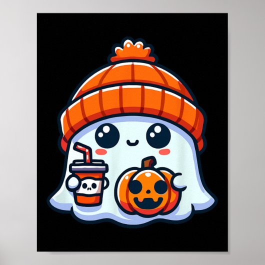 Spooky Ghost Mannen Halloween Poster (Voorkant)