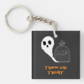 Spooky Ghost Met Grave Halloween Acryl Sleutelhang Sleutelhanger (Voorkant)