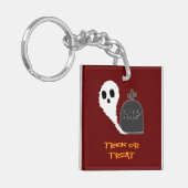 Spooky Ghost Met Grave Halloween Acryl Sleutelhang Sleutelhanger (Voorkant Links)