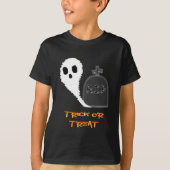 Spooky Ghost Met Grave Halloween Jongen T-shirt (Voorkant)