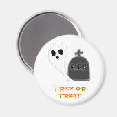 Spooky Ghost met Grave Halloween Magnet (Voorkant / Achterkant)