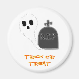 Spooky Ghost met Grave Halloween Magnet