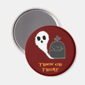 Spooky Ghost met Grave Halloween Magnet (Voorkant / Achterkant)