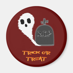 Spooky Ghost met Grave Halloween Magnet