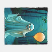 Spooky Ghost met griezelige ballon Fleece Deken (Voorkant (Horizontaal))