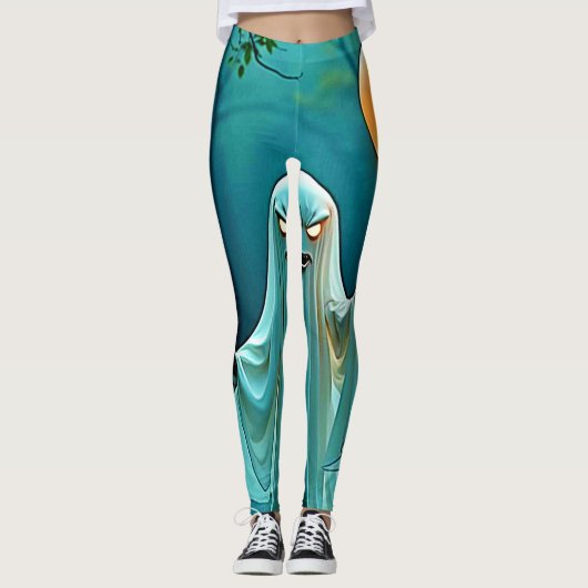 Spooky Ghost met griezelige ballon Leggings (Voorkant)