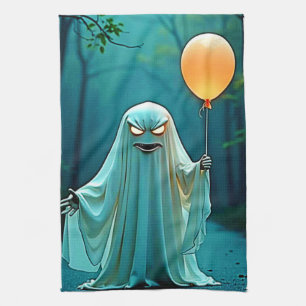 Spooky Ghost met griezelige ballon Theedoek