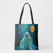 Spooky Ghost met griezelige ballon Tote Bag (Voorkant)