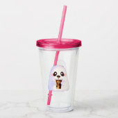 Spooky Ghost Met Iced Coffee Acryl Drinkbeker (Achterkant)