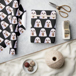 Spooky Ghost Met Iced Coffee Cadeaupapier