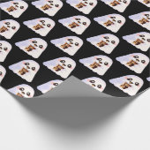 Spooky Ghost Met Iced Coffee Cadeaupapier (Hoek)