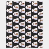 Spooky Ghost Met Iced Coffee Fleece Deken (Voorkant)