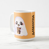 Spooky Ghost Met Iced Coffee Koffiemok (Voorkant links)