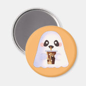 Spooky Ghost Met Iced Coffee Magneet (Voorkant / Achterkant)