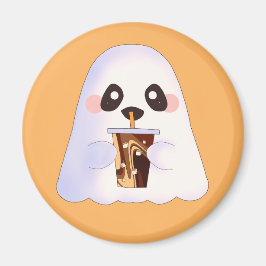 Spooky Ghost Met Iced Coffee Magneet