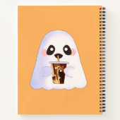 Spooky Ghost Met Iced Coffee Notitieboek (Achterkant)